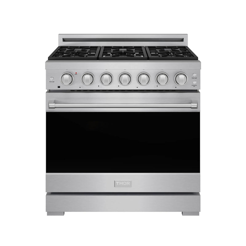 Gordon Ramsay by Thor Kitchen 36-inch Professional Natural Gas Range with Tilt Panel Touch Control and 6.0 Cu. Ft. Self Clean Oven in Stainless Steel (RSG36P)