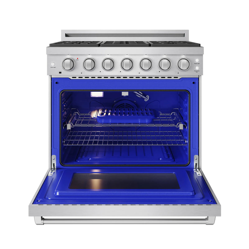 Gordon Ramsay by Thor Kitchen 36-inch Professional Natural Gas Range with Tilt Panel Touch Control and 6.0 Cu. Ft. Self Clean Oven in Stainless Steel (RSG36P)