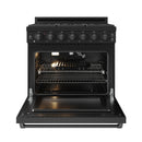 Gordon Ramsay by Thor Kitchen 36-inch Professional Natural Gas Range with Tilt Panel Touch Control and 6.0 Cu. Ft. Self Clean Oven in Black (RSG36PB)