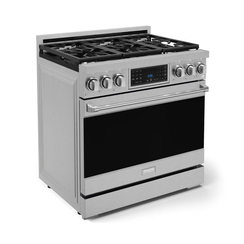 Gordon Ramsay by Thor Kitchen 36-Inch Professional Natural Gas Range with Tilt Panel Touch Control in Stainless Steel (RSG36)
