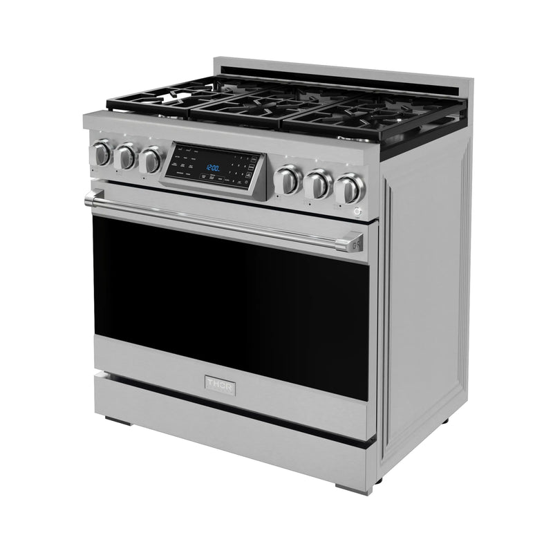 Gordon Ramsay by Thor Kitchen 36-Inch Professional Natural Gas Range with Tilt Panel Touch Control in Stainless Steel (RSG36)