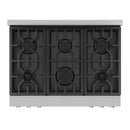 Gordon Ramsay by Thor Kitchen 3-Piece Appliance Package - 36-Inch Gas Range with Liquid Propane Kit, Tilt Panel, 36-Inch Refrigerator, and Dishwasher in Stainless Steel with Bronze Trim