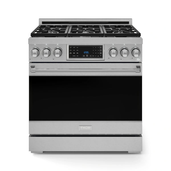 Gordon Ramsay by Thor Kitchen 36-Inch Professional Natural Gas Range with Tilt Panel Touch Control in Stainless Steel (RSG36)