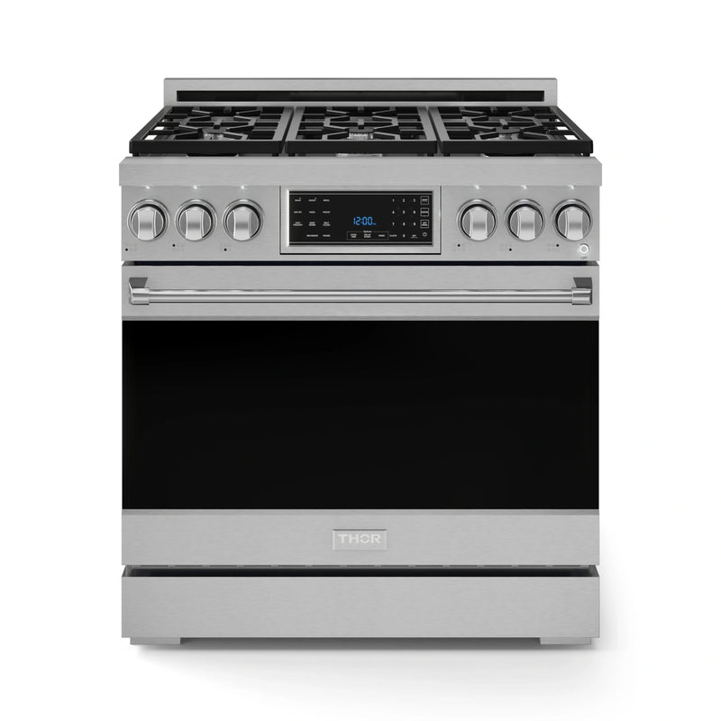 Gordon Ramsay by Thor Kitchen 36-Inch Professional Natural Gas Range with Tilt Panel Touch Control in Stainless Steel (RSG36)