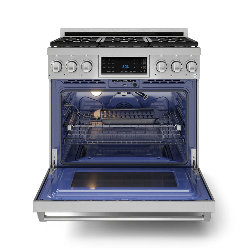 Gordon Ramsay by Thor Kitchen 36-Inch Professional Natural Gas Range with Tilt Panel Touch Control in Stainless Steel (RSG36)