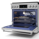 Gordon Ramsay by Thor Kitchen 3-Piece Appliance Package - 36-Inch Gas Range with Tilt Panel, 36-Inch Refrigerator, and Dishwasher in Stainless Steel