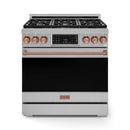 Gordon Ramsay by Thor Kitchen 36-Inch Professional Natural Gas Range with Tilt Panel Touch Control and 6.0 Cu. Ft. Self Clean Oven in Stainless Steel with Rose Gold Trim (RSG36-RSG)