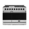 Thor Kitchen Gordon Ramsay Series 48-Inch Professional Natural Gas Range with Double Oven in Stainless Steel with Black Trim (RSG48E-BLK)
