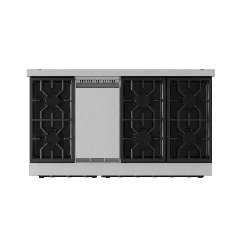 Gordon Ramsay by Thor Kitchen 48-Inch Professional Natural Gas Range with Double Oven in Stainless Steel with Black Trim (RSG48E-BLK)