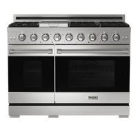 Gordon Ramsay by Thor Kitchen 48-Inch Professional Natural Gas Range with 6.8 Cu. Ft. Double Oven in Stainless Steel (RSG48E)