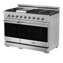 Gordon Ramsay by Thor Kitchen 3-Piece Appliance Package - 48-Inch Gas Range with Liquid Propane Kit with Double Oven, 36-Inch Refrigerator, and Dishwasher in Stainless Steel