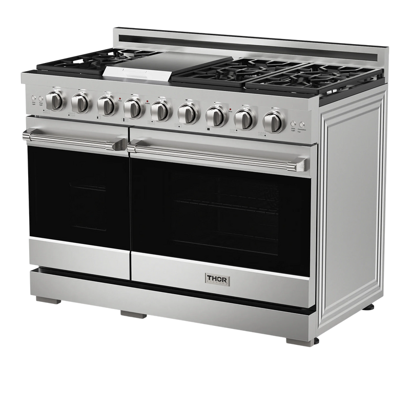 Gordon Ramsay by Thor Kitchen 48-Inch Professional Natural Gas Range with Double Oven in Stainless Steel (RSG48E)