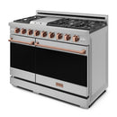 Gordon Ramsay by Thor Kitchen 48-Inch Professional Natural Gas Range with 6.8 Cu. Ft. Double Oven in Stainless Steel with Rose Gold Trim (RSG48E-RSG)