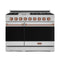 Gordon Ramsay by Thor Kitchen 48-Inch Professional Natural Gas Range with Double Oven in Stainless Steel with Rose Gold Trim (RSG48E-RSG)