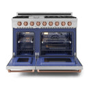 Gordon Ramsay by Thor Kitchen 3-Piece Appliance Package - 48-Inch Gas Range with Double Oven, 36-Inch Refrigerator, and Dishwasher in Stainless Steel with Rose Gold Trim