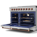 Gordon Ramsay by Thor Kitchen 3-Piece Appliance Package - 48-Inch Gas Range with Double Oven, 36-Inch Refrigerator, and Dishwasher in Stainless Steel with Rose Gold Trim