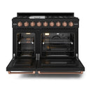 Gordon Ramsay by Thor Kitchen 3-Piece Appliance Package - 48-Inch Gas Range with Liquid Propane Kit with Double Oven, 36-Inch Refrigerator, and Dishwasher in Black with Rose Gold Trim