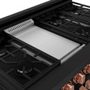 Gordon Ramsay by Thor Kitchen 3-Piece Appliance Package - 48-Inch Gas Range with Liquid Propane Kit with Double Oven, 36-Inch Refrigerator, and Dishwasher in Black with Rose Gold Trim