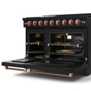 Gordon Ramsay by Thor Kitchen 3-Piece Appliance Package - 48-Inch Gas Range with Liquid Propane Kit with Double Oven, 36-Inch Refrigerator, and Dishwasher in Black with Rose Gold Trim