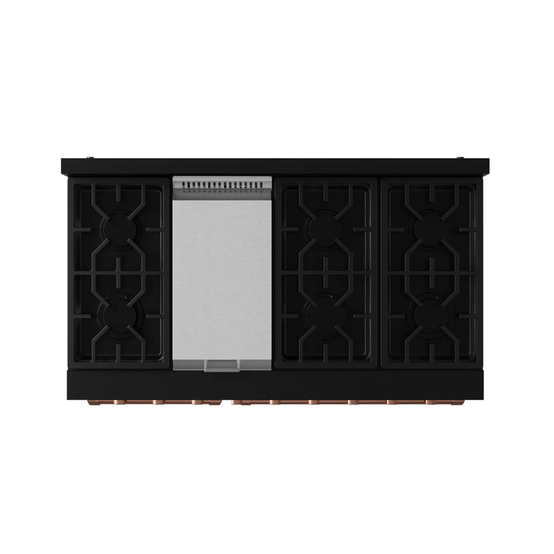 Gordon Ramsay by Thor Kitchen 48-Inch Professional Natural Gas Range with Double Oven in Black with Rose Gold Trim (RSG48EB-RSG)