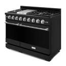 Gordon Ramsay by Thor Kitchen 3-Piece Appliance Package - 48-Inch Gas Range with Liquid Propane Kit with Double Oven, 36-Inch Refrigerator, and Dishwasher in Black with Stainless Steel Trim