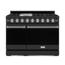 Gordon Ramsay by Thor Kitchen 3-Piece Appliance Package - 48-Inch Gas Range with Double Oven, 36-Inch Refrigerator, and Dishwasher in Black with Stainless Steel Trim