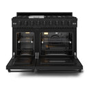 Gordon Ramsay by Thor Kitchen 3-Piece Appliance Package - 48-Inch Gas Range with Liquid Propane Kit with Double Oven, 36-Inch Refrigerator, and Dishwasher in Black