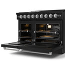 Gordon Ramsay by Thor Kitchen 3-Piece Appliance Package - 48-Inch Gas Range with Liquid Propane Kit with Double Oven, 36-Inch Refrigerator, and Dishwasher in Black with Stainless Steel Trim