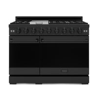 Gordon Ramsay by Thor Kitchen 48-Inch Professional Gas Range with Liquid Propane Kit and 6.8 Cu. Ft. Double Oven in Black (RSG48EB-LP)