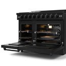 Gordon Ramsay by Thor Kitchen 3-Piece Appliance Package - 48-Inch Gas Range with Liquid Propane Kit with Double Oven, 36-Inch Refrigerator, and Dishwasher in Black