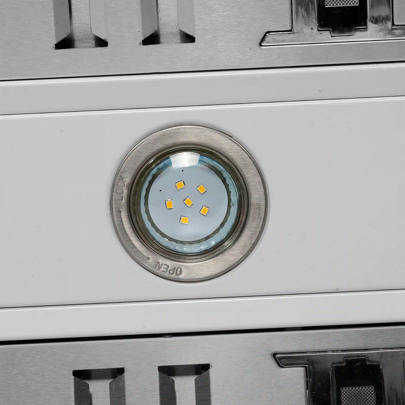 Forno Aria 60-Inch Wall Mount Range Hood in White with Brass Handle (FRHWM5095-60WHT)