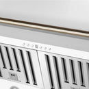 Forno Aria 60-Inch Wall Mount Range Hood in White with Brass Handle (FRHWM5095-60WHT)