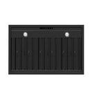 FORNO Ambassador 36-Inch Range Hood in Black with 427 CFM, 3 speeds, Dishwasher  Safe  Baffle filters, LED Lights and Remote Control (FRHWM5099-36CPBLK)