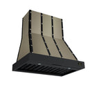 FORNO Ambassador 36-Inch Range Hood in Black with 427 CFM, 3 speeds, Dishwasher  Safe  Baffle filters, LED Lights and Remote Control (FRHWM5099-36CPBLK)