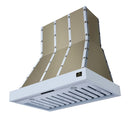 FORNO Ambassador 36-Inch Range Hood in White with 427 CFM, 3 speeds, Dishwasher  Safe  Baffle filters, LED Lights and Remote Control (FRHWM5099-36CPWHT)