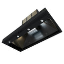 FORNO Ambassador 48-Inch Range Hood in Black with 304 CFM, 3 speeds, Dishwasher  Safe  Baffle filters, LED Lights and Remote Control (FRHWM5099-48CPBLK)