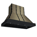 FORNO Ambassador 48-Inch Range Hood in Black with 304 CFM, 3 speeds, Dishwasher  Safe  Baffle filters, LED Lights and Remote Control (FRHWM5099-48CPBLK)