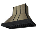 FORNO Ambassador 48-Inch Range Hood in Black with 304 CFM, 3 speeds, Dishwasher  Safe  Baffle filters, LED Lights and Remote Control (FRHWM5099-48CPBLK)