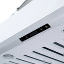 FORNO Ambassador 48-Inch Range Hood in White with 304 CFM, 3 speeds, Dishwasher  Safe  Baffle filters, LED Lights and Remote Control (FRHWM5099-48CPWHT)