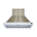 FORNO Ambassador 48-Inch Range Hood in White with 304 CFM, 3 speeds, Dishwasher  Safe  Baffle filters, LED Lights and Remote Control (FRHWM5099-48CPWHT)