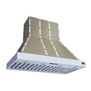 FORNO Ambassador 48-Inch Range Hood in White with 304 CFM, 3 speeds, Dishwasher  Safe  Baffle filters, LED Lights and Remote Control (FRHWM5099-48CPWHT)