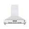 Forno Venezia 48-Inch Wall Mounted Range Hood with Touch Controls and Baffle Filters in White with Antique Brass Handle (FRHWM5503-48WHT)