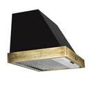 Forno Galiano 2-Piece Appliance Package - 36-Inch Gas Range & 36-Inch Wall Mount Range Hood in Black with Antique Brass Trim