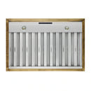 Forno 4-Piece Appliance Package - 36-Inch Antico Dual Fuel Range, Wall Mount Range Hood, 60-Inch Refrigerator, Dishwasher in White with Antique Brass Handle