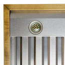 Forno Vittorio 48-Inch 600 CFM Wall Mount Range Hood in Black with Antique Brass Trim (FRHWM5078-48BLK)