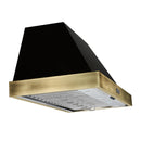 Forno Antico 2-Piece Appliance Package - 48-Inch Dual Fuel Range & 48-Inch Wall Mount Range Hood in Black with Antique Brass Trim