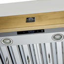 Forno Vittorio 48-Inch 600 CFM Wall Mount Range Hood in White with Antique Brass Trim (FRHWM5078-48WHT)