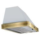 Forno Galiano 2-Piece Appliance Package - 48-Inch Gas Range & 48-Inch Wall Mount Range Hood in White with Antique Brass Trim