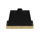 Forno Antico 5-Piece Appliance Package - 36-Inch Dual Fuel Range, 36-Inch Hood, 36-Inch Refrigerator, 24-Inch Dishwasher, & 24-Inch Microwave Drawer in Black with Antique Brass Trim