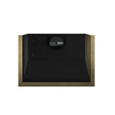 Forno 5-Piece Appliance Package - 36-Inch Gas Range, Wall Mount Range Hood, 60-Inch Convertible Refrigerator with Modern Trim, Dishwasher, and 30-Inch Microwave Drawer in Black with Antique Brass Handle